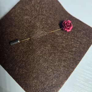 Vintage Red Rose Lapel Pin